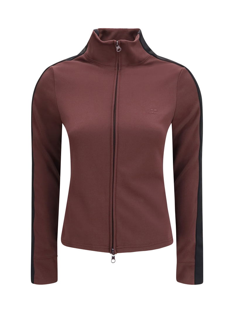 Courrèges Courrèges Two-tone High Neck Sweatshirt Burnt Red/Black - World Class Fashion