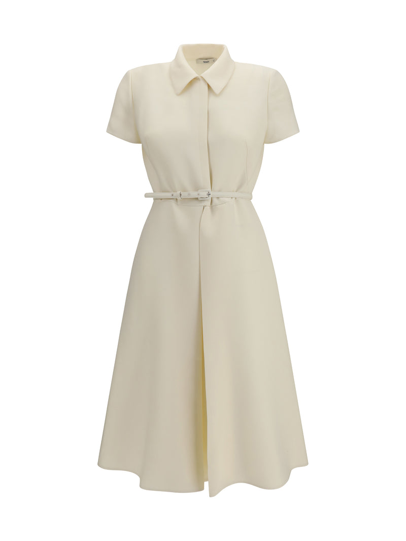 Fendi Fendi Wool and Silk Dress Avorio Women - World Class Fashion
