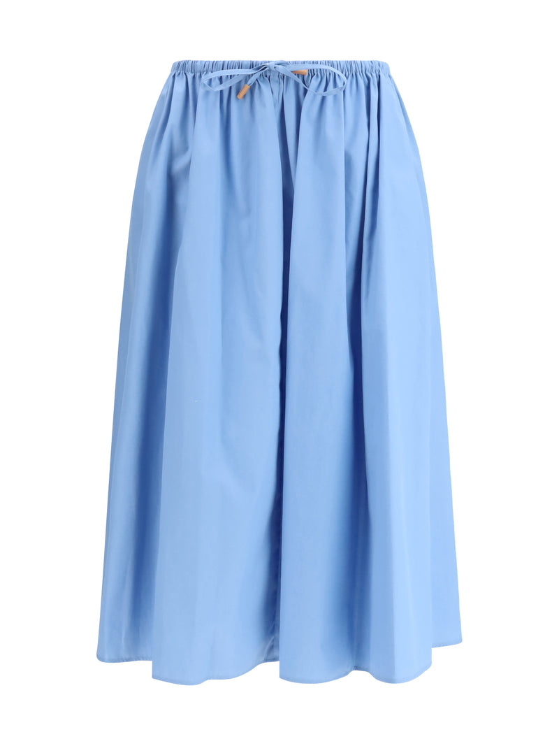 Marni Marni Poplin Drawstring Skirt Sky Women - World Class Fashion