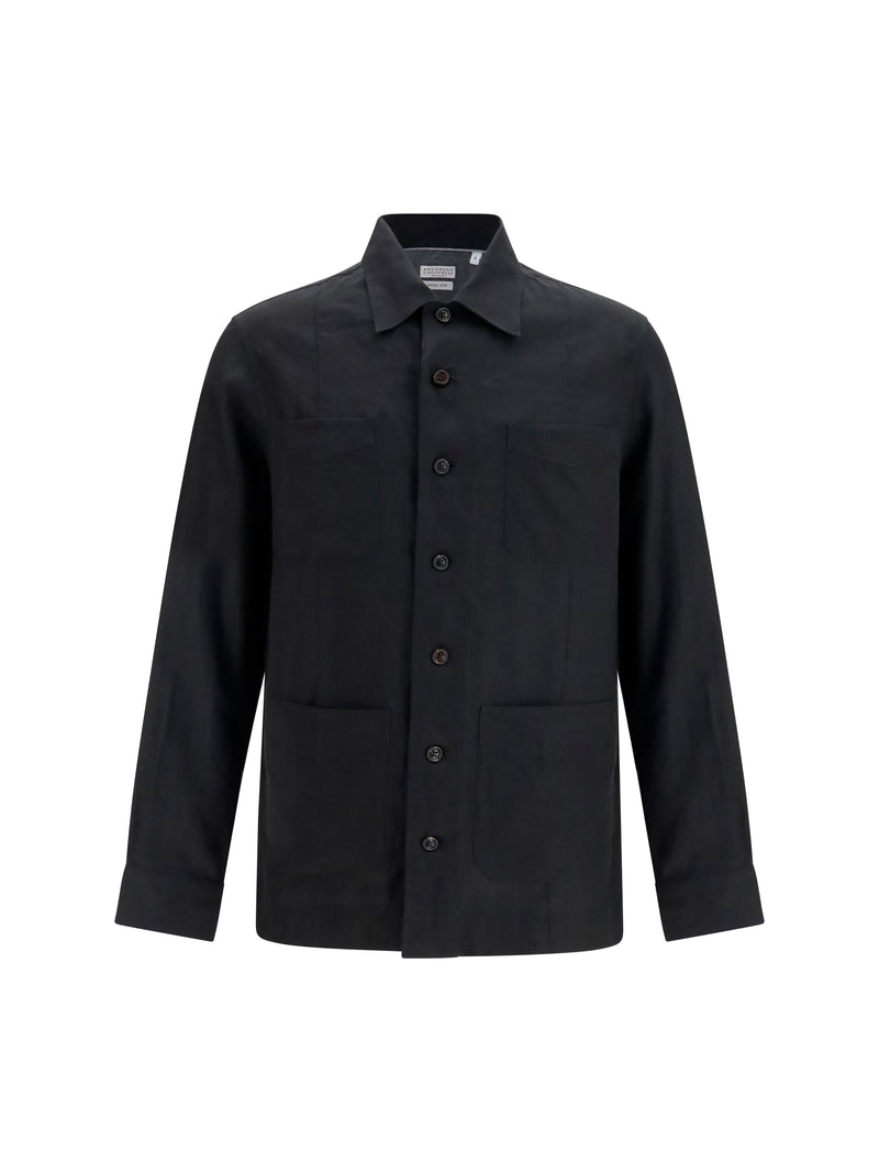 Brunello Cucinelli Brunello Cucinelli Linen Shirt Nero Men - World Class Fashion
