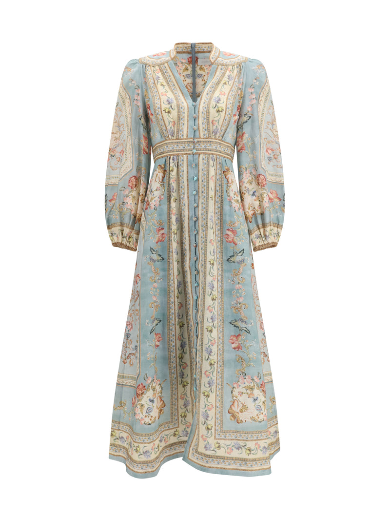 Zimmermann Zimmermann Roselight Dress Blue Tapestry Floral - World Class Fashion