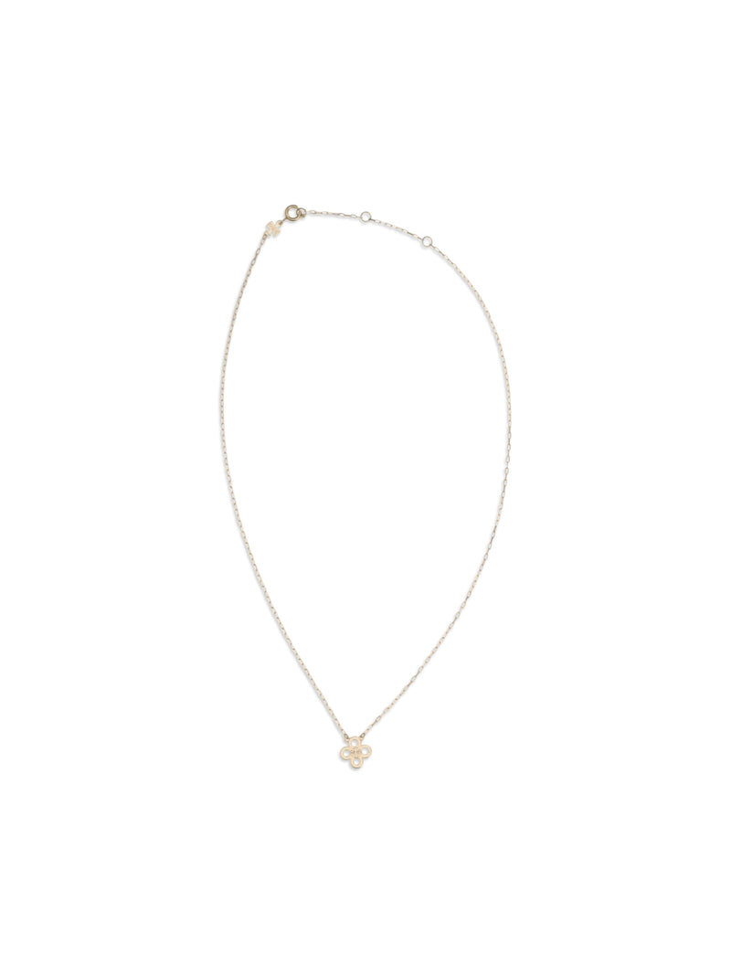 Tory Burch Tory Burch Forget Me Not Clover Pendant Necklace Tory Gold - World Class Fashion