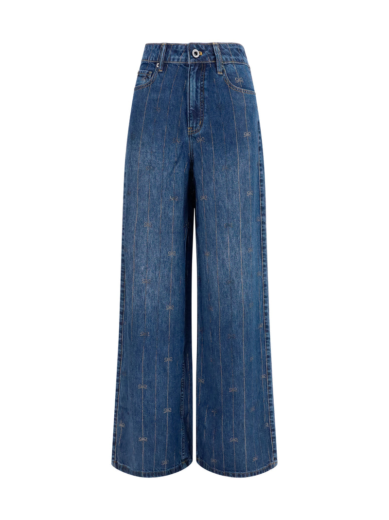 Self-portrait Self-portrait Crystal-striped Jeans - World Class Fashion