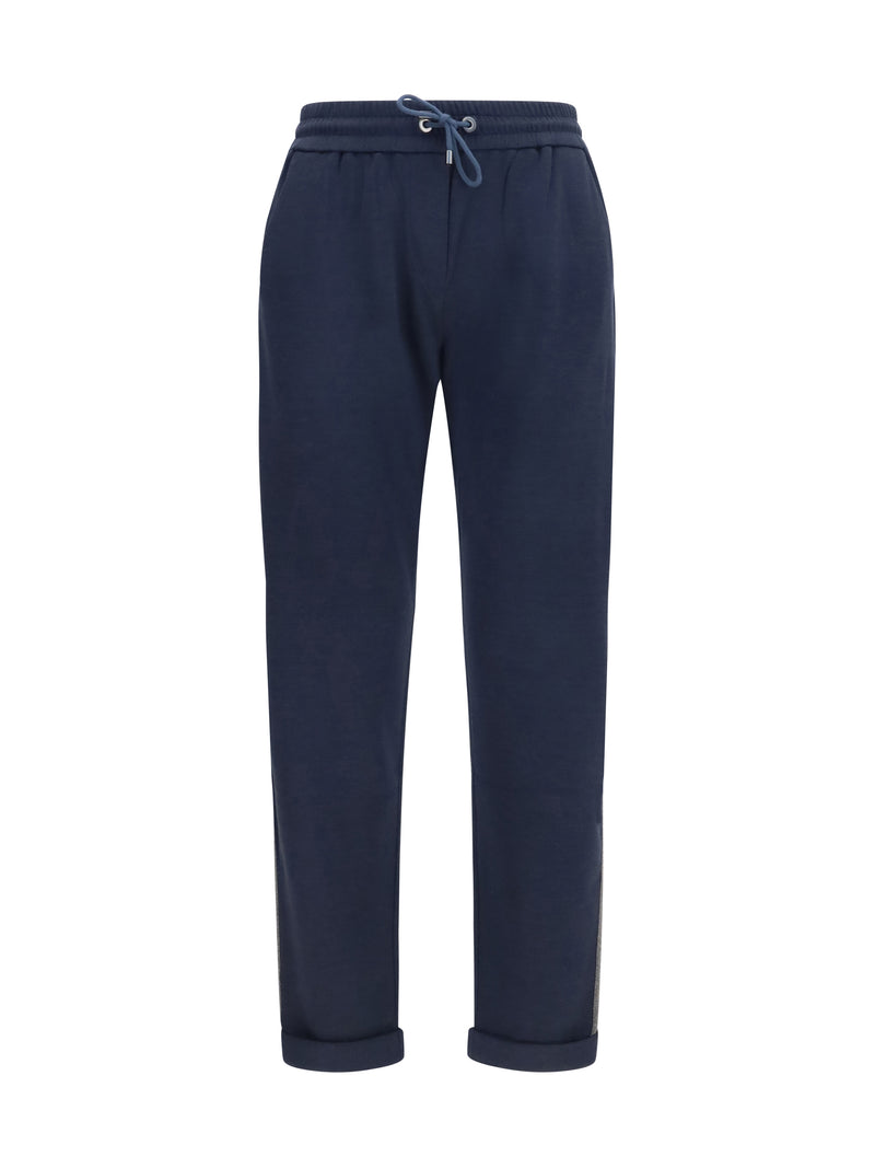 Brunello Cucinelli Brunello Cucinelli Cotton Silk Drawstring Pants Night Sky - World Class Fashion