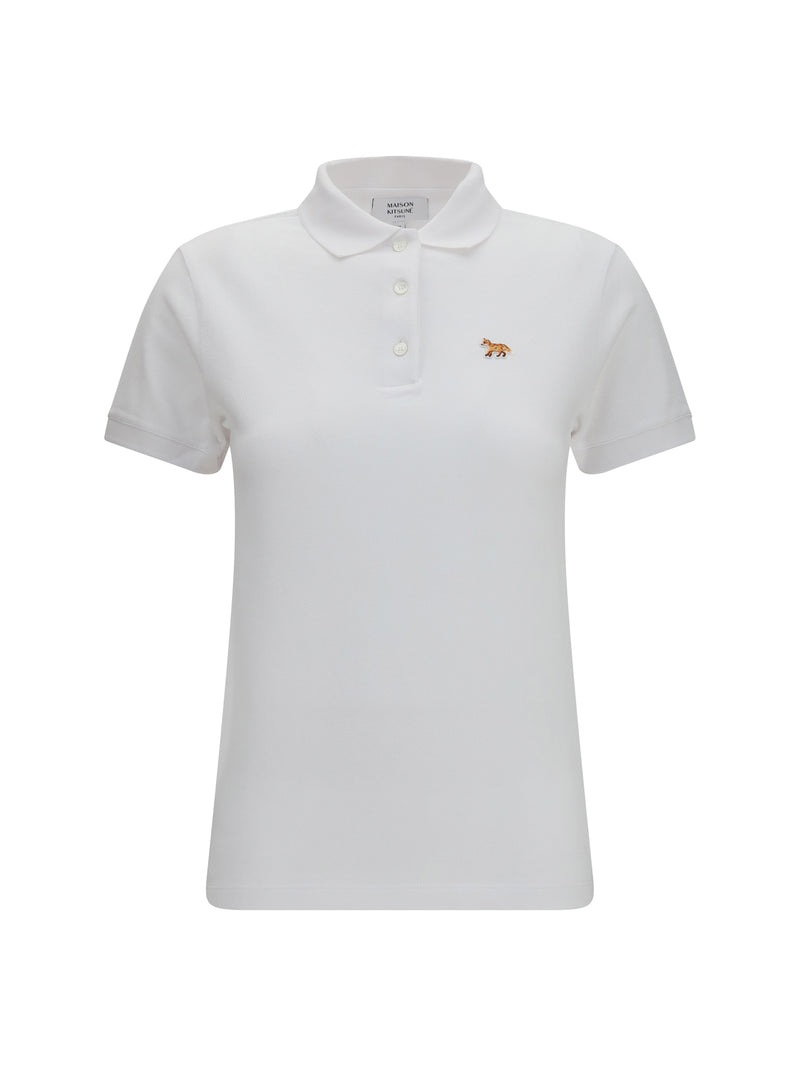 Maison Kitsuné Maison Kitsuné Baby Fox Cotton Piqué Polo White - World Class Fashion