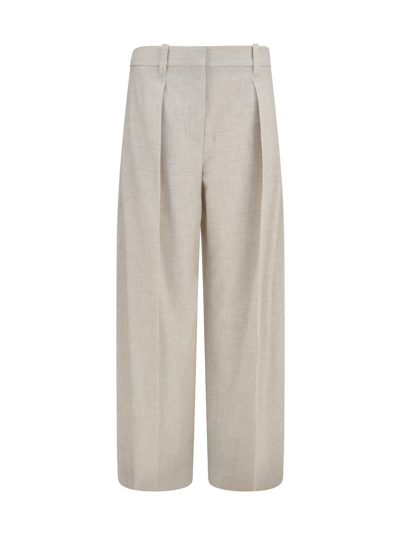 Brunello Cucinelli Brunello Cucinelli Wool Cashmere Tailored Pants Avorio - World Class Fashion
