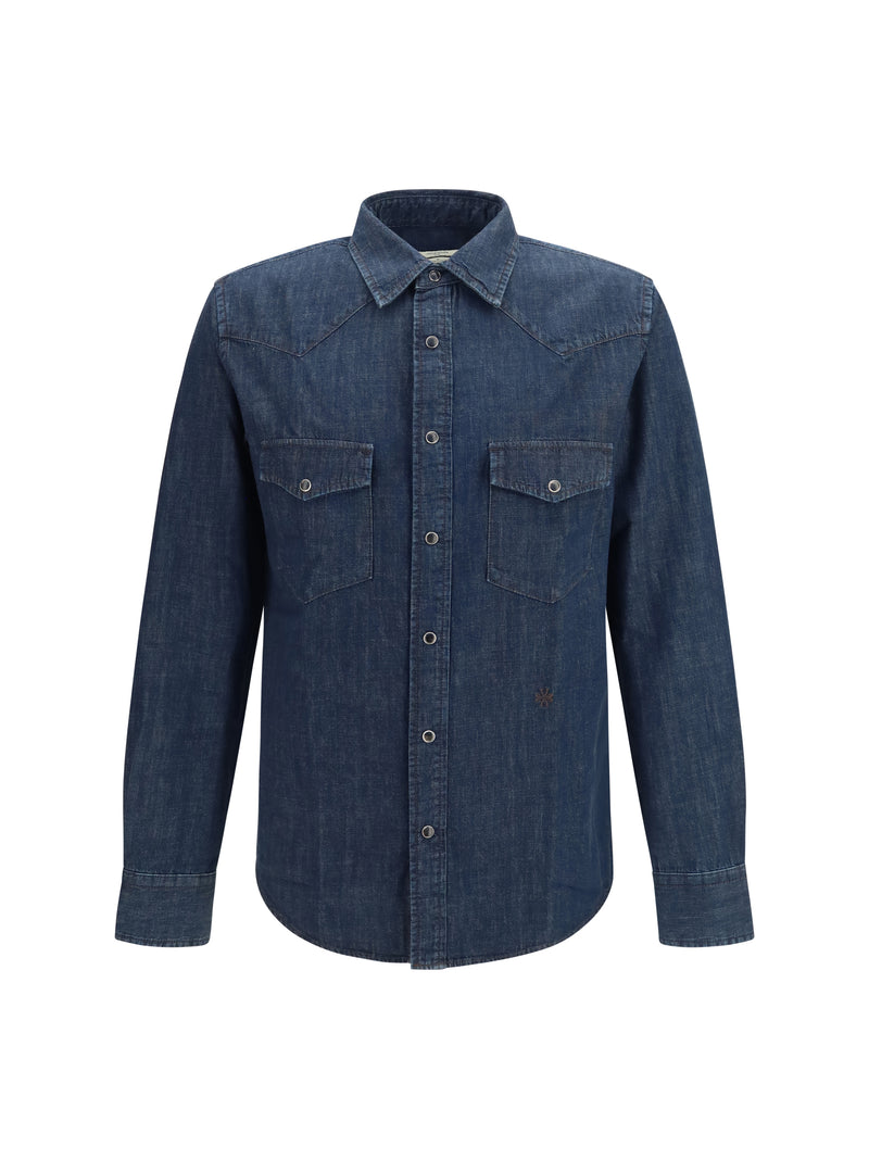 Jacob Cohen Jacob Cohen R2 Western Cotton-Denim Shirt Blue - World Class Fashion