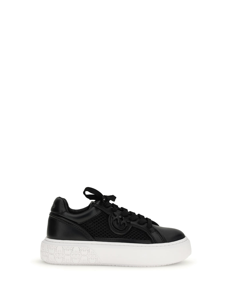Pinko Pinko Yoko Leather Sneakers Black - World Class Fashion