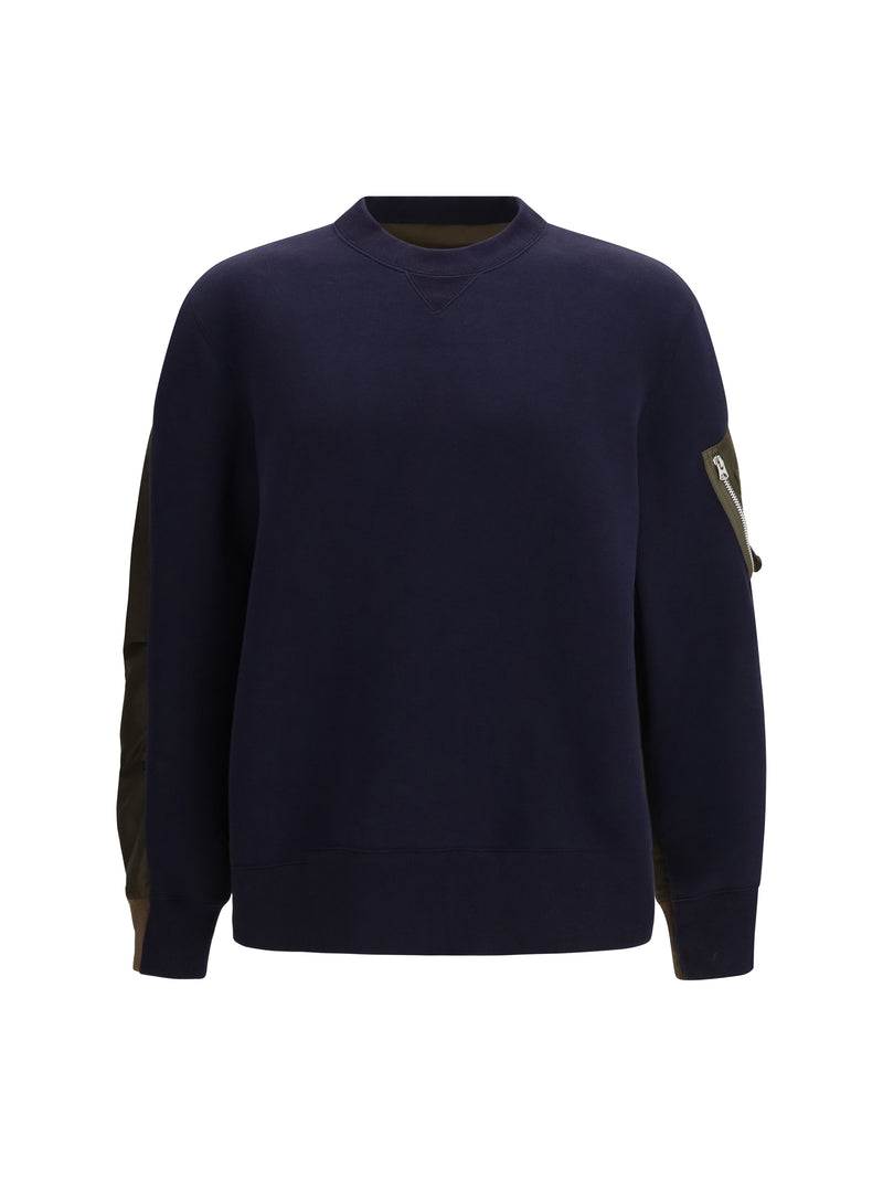 Sacai Sacai Sponge Sweatshirt Navy×D/KHAKI - World Class Fashion
