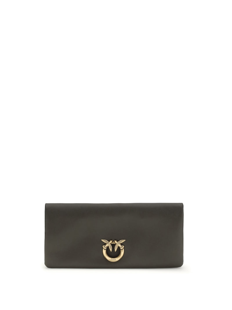 Pinko Pinko Love Medium Clutch Bag Verde Fango-Antique Gold - World Class Fashion