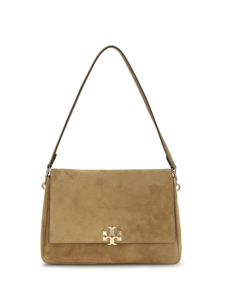 Tory Burch Bolso de hombro Tory Burch Charlie de ante color Toffee - World Class Fashion