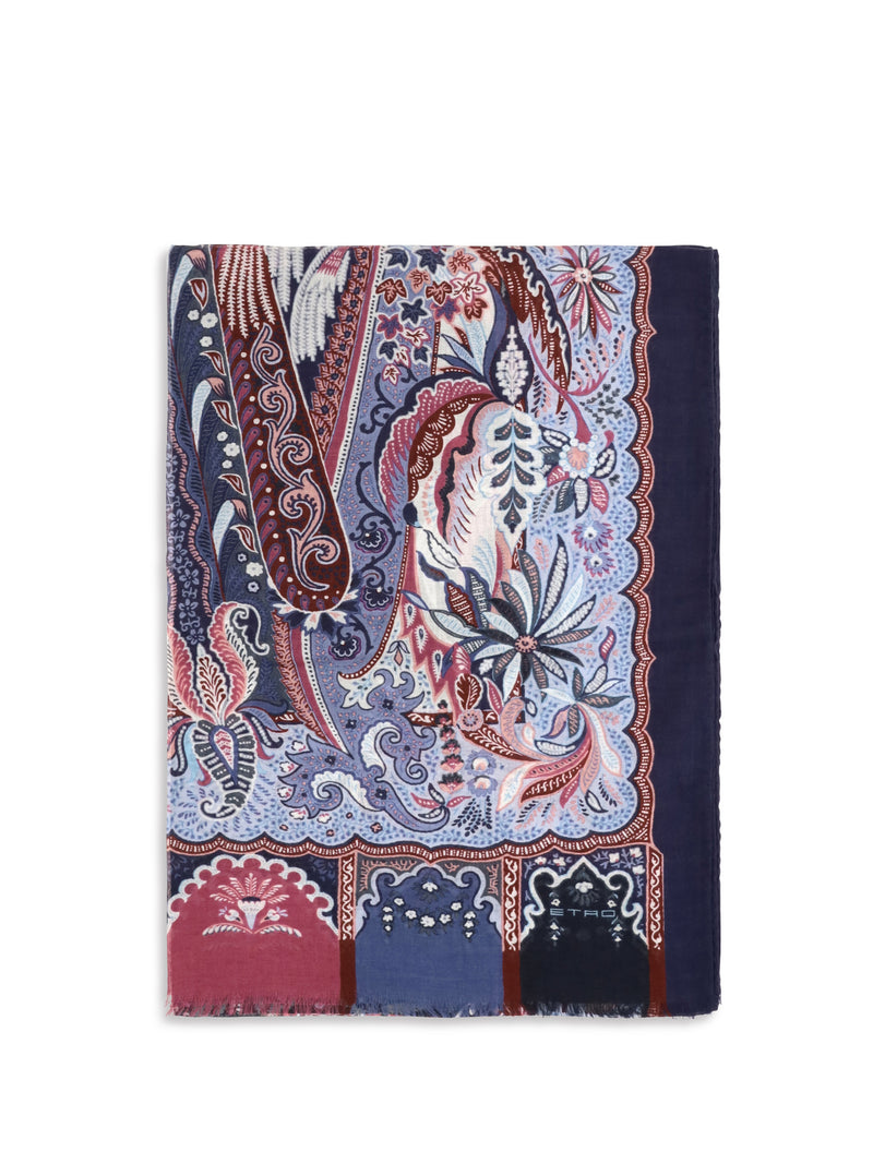 Etro Etro Orfeo Modal Scarf Blue - World Class Fashion