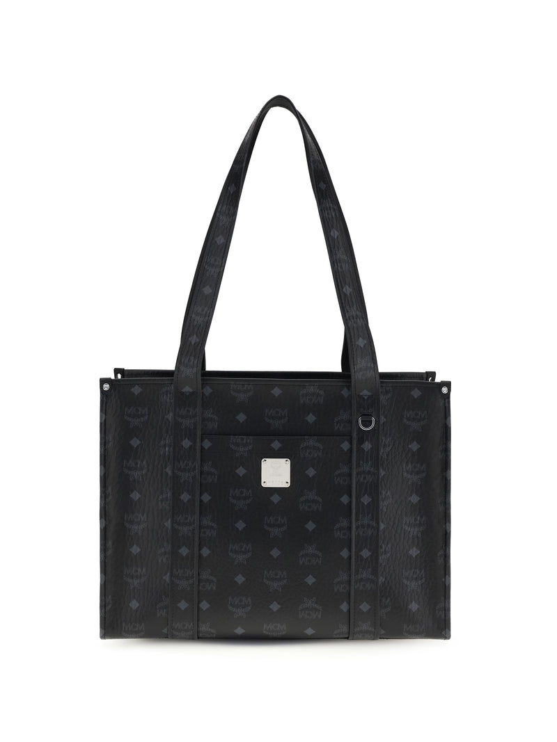 Mcm MCM Aren Visetos Tote Bag Black - World Class Fashion