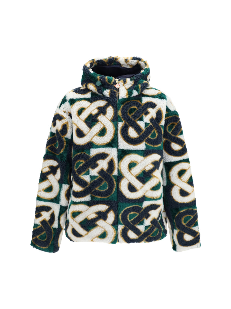 Casablanca Casablanca Monogram Fleece Hooded Jacket - World Class Fashion