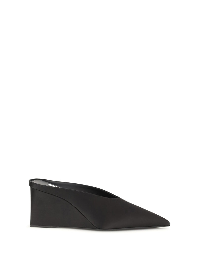 Alaia Alaïa Satin Wedge Mules Noir Women - World Class Fashion