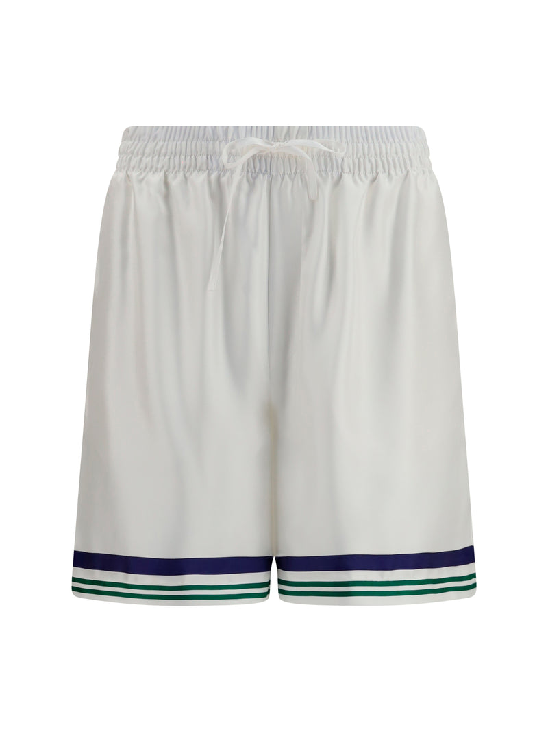 Casablanca Casablanca Hotel Crest Silk Shorts Multicolor - World Class Fashion