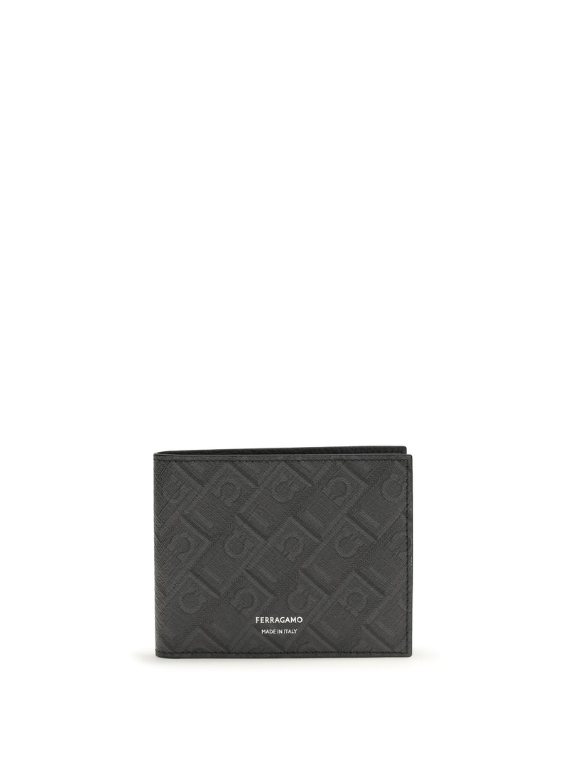 Ferragamo Ferragamo Monogram Wallet Grey Patterned Medium - World Class Fashion