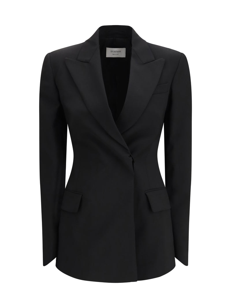 Max Mara Sportmax Max Mara Sportmax Tailored Wool Blazer Nero - World Class Fashion