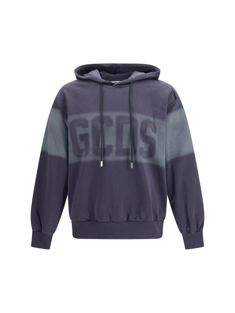 Gcds Gcds Spray Logo Hooded Sweatshirt Meteorite/Grey - World Class Fashion
