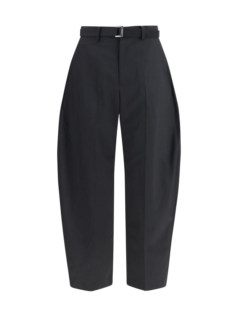 Sacai Sacai Wool Tailored Pants with Belt Black - World Class Fashion
