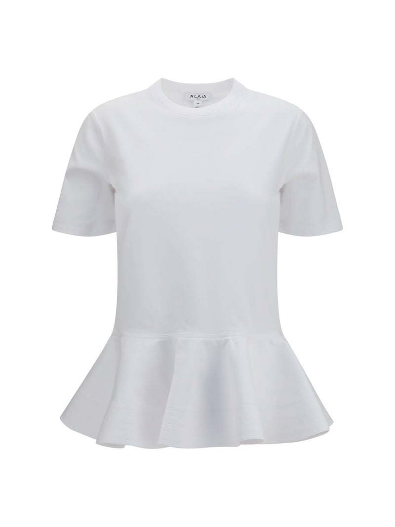 Alaia Alaïa Cotton Jersey Crinoline T-shirt Blanc - World Class Fashion