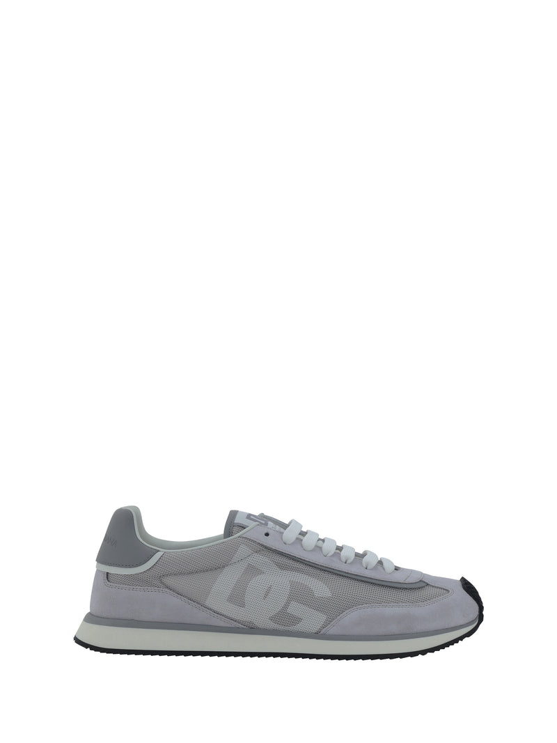 Dolce & Gabbana Dolce & Gabbana Suede Leather Sneakers Grey/White - World Class Fashion