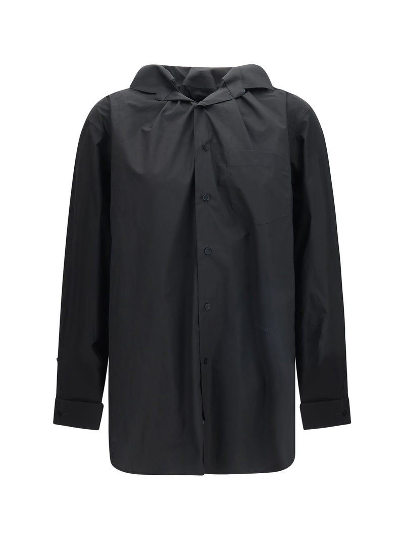 Alainpaul Alainpaul Elasticated Collar Shirt Black Women - World Class Fashion