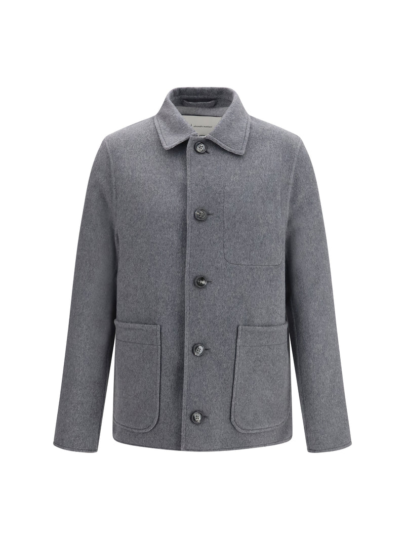 AMI Paris AMI Paris Wool and Cashmere Boule Jacket Grey - World Class Fashion