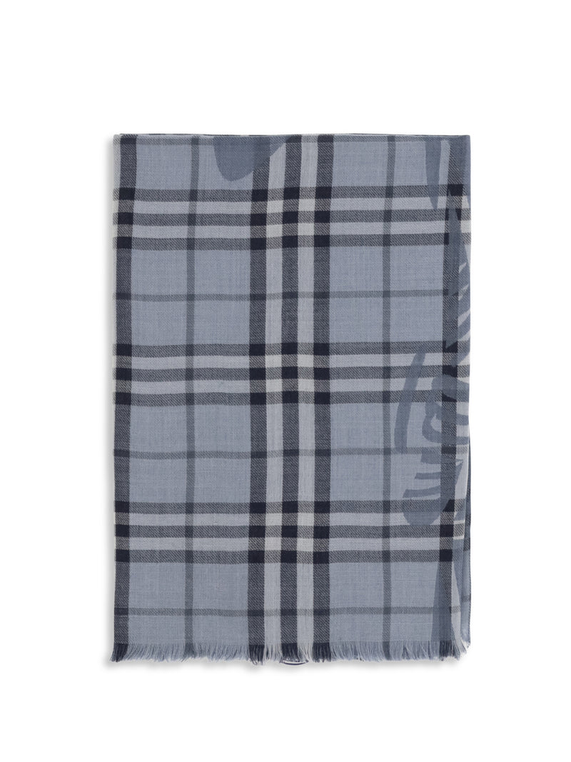 Burberry Burberry Knight Check Wool And Silk Scarf - World Class Fashion