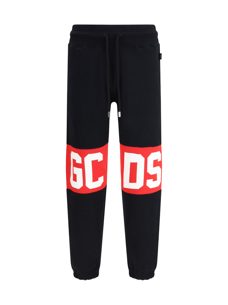 Gcds Gcds Brushed Cotton Sweatpants Black/Red - World Class Fashion