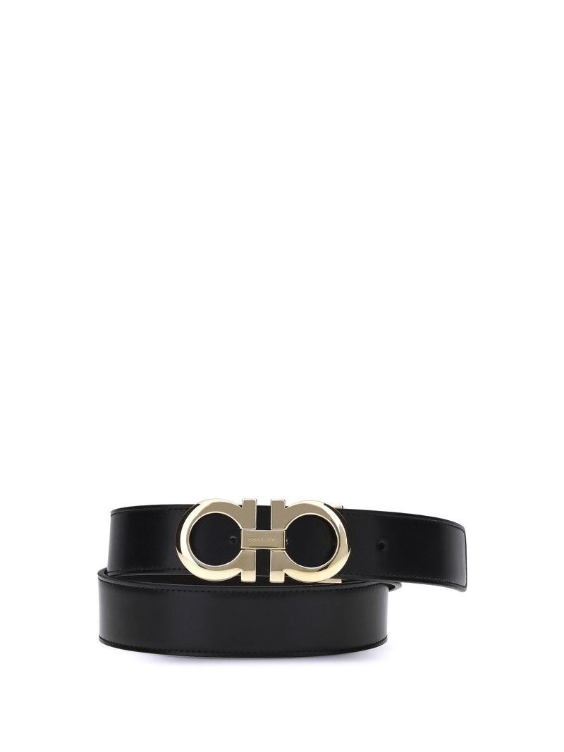 Ferragamo Ferragamo Gancini Leather Belt Nero - World Class Fashion