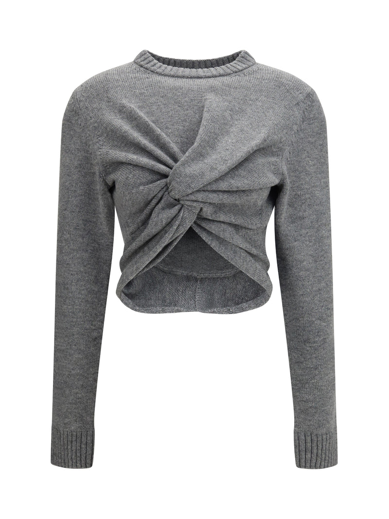 Balenciaga Balenciaga Ruched Crewneck Sweater Grey Women - World Class Fashion
