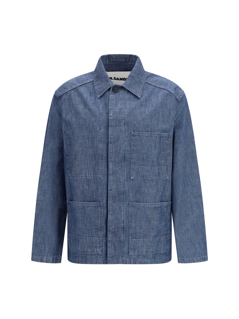 Jil Sander Jil Sander Patch-pocket Chambray Overshirt Indigo - World Class Fashion