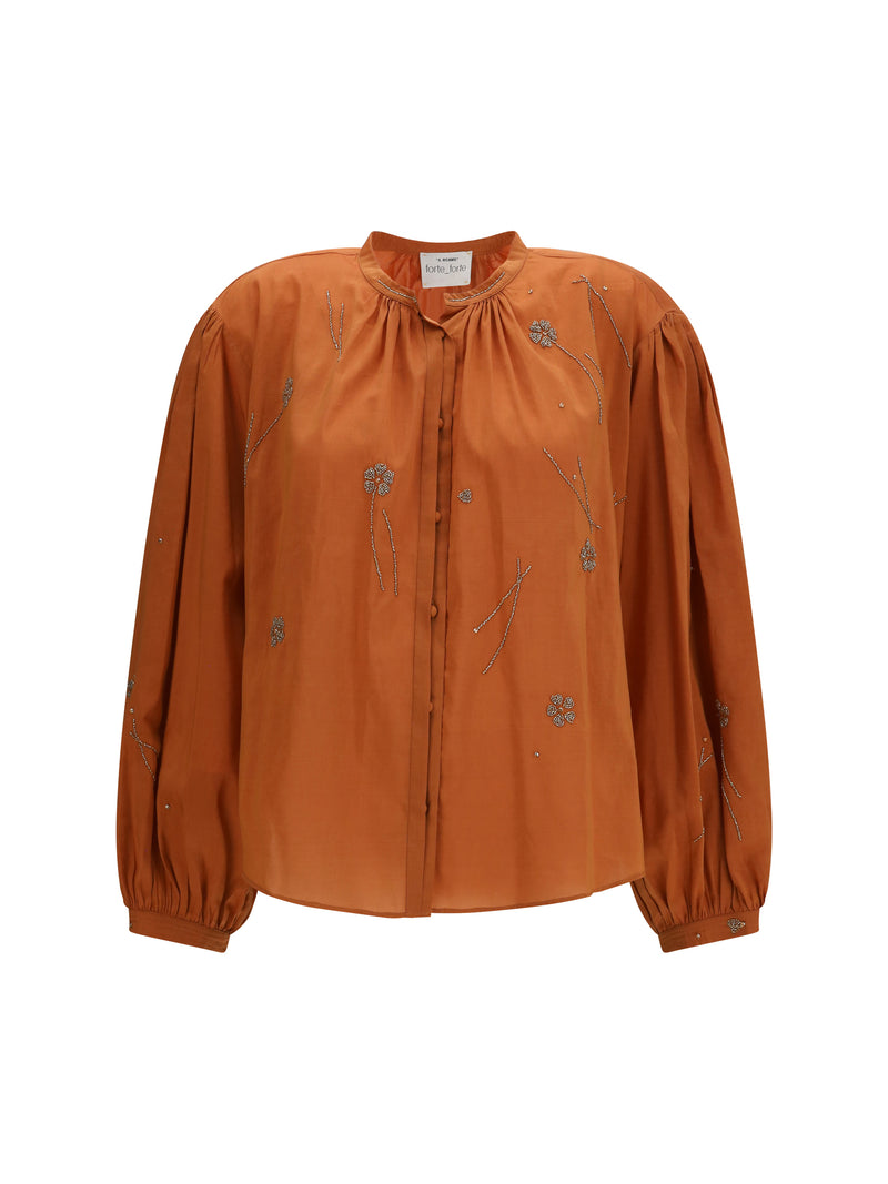 Forte_forte Forte_forte Fleurs D’orient Embroidered Voile Shirt THE - World Class Fashion