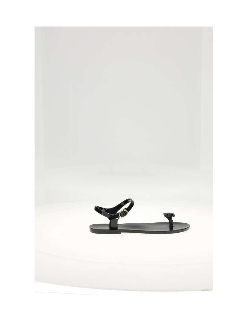 Celine Celine Thong Sandals with Triomphe Black Women - World Class Fashion