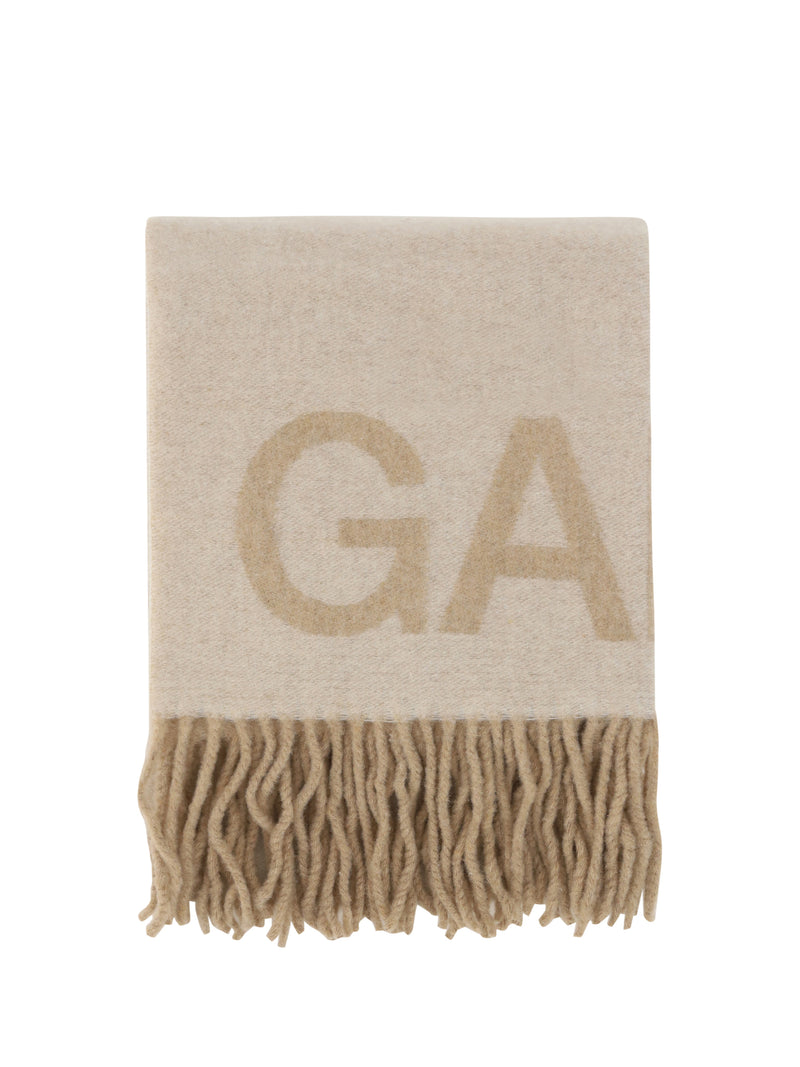 Ganni Ganni Fringed Wool Scarf - World Class Fashion