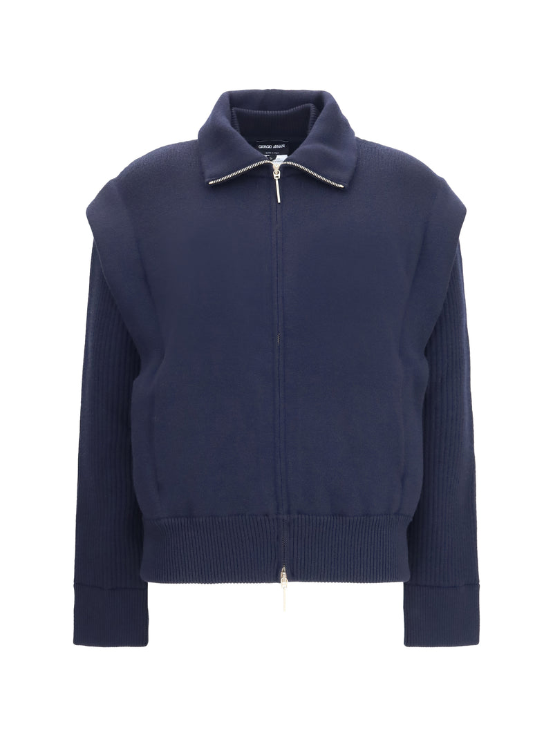Giorgio Armani Giorgio Armani Padded Virgin Wool Bomber Jacket Outer Space - World Class Fashion