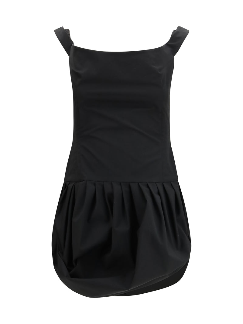Magda Butrym Minivestido con falda abullonada y hombros descubiertos Magda Butrym Negro - World Class Fashion