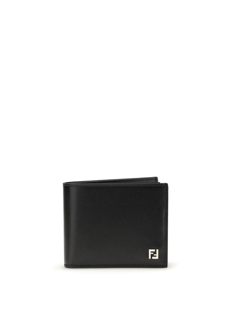 Fendi Fendi Smooth Leather Wallet Nero+Palladio - World Class Fashion