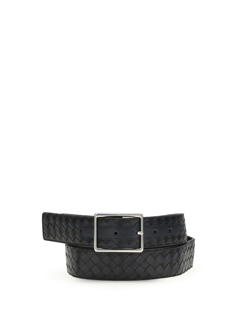 Bottega Veneta Bottega Veneta Reverso Intrecciato Belt BLA-MIDNIGHT/BLA-S - World Class Fashion