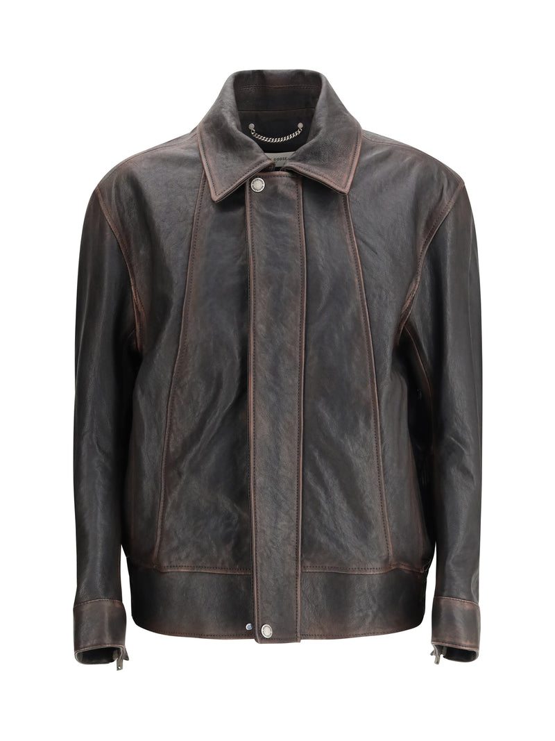Golden Goose Golden Goose Nappa Leather Bomber Jacket Port Royale - World Class Fashion