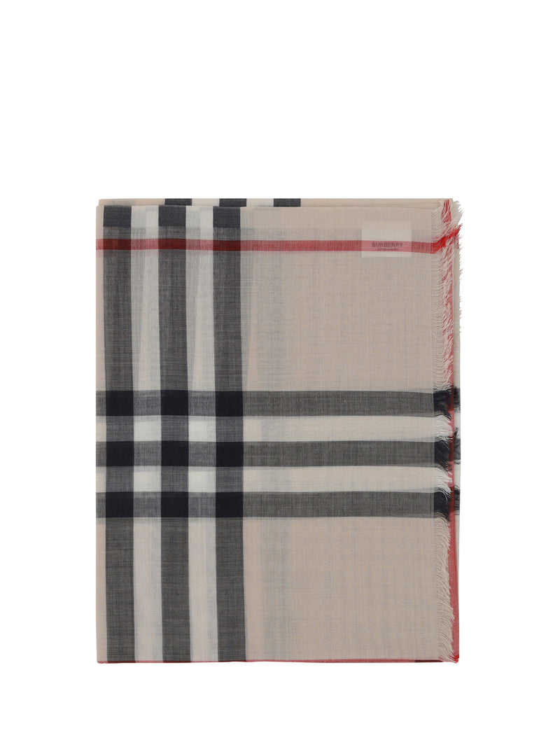 Burberry Burberry Silk and Wool Scarf Stone Check - World Class Fashion