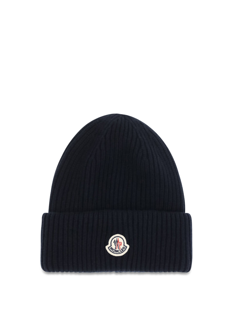 Moncler Moncler Wool and Cashmere-blend Beanie Navy - World Class Fashion