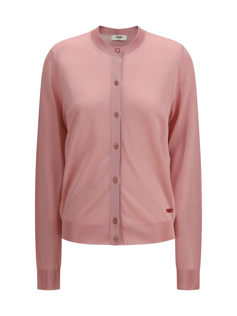 Fendi Fendi Cardigan Crewneck Viscose Magnolia Women - World Class Fashion