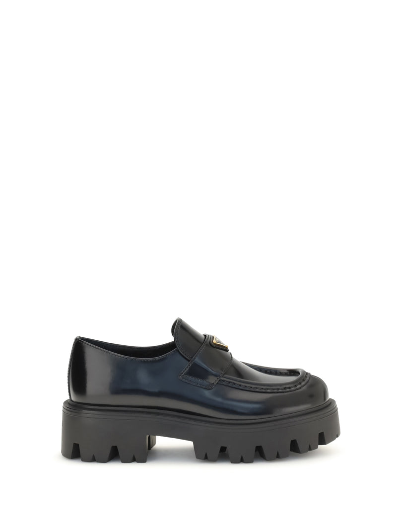 Prada Prada Brushed Leather Loafers - World Class Fashion