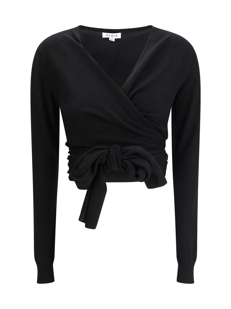 Alaia Alaia Wrap Top Noir Women - World Class Fashion