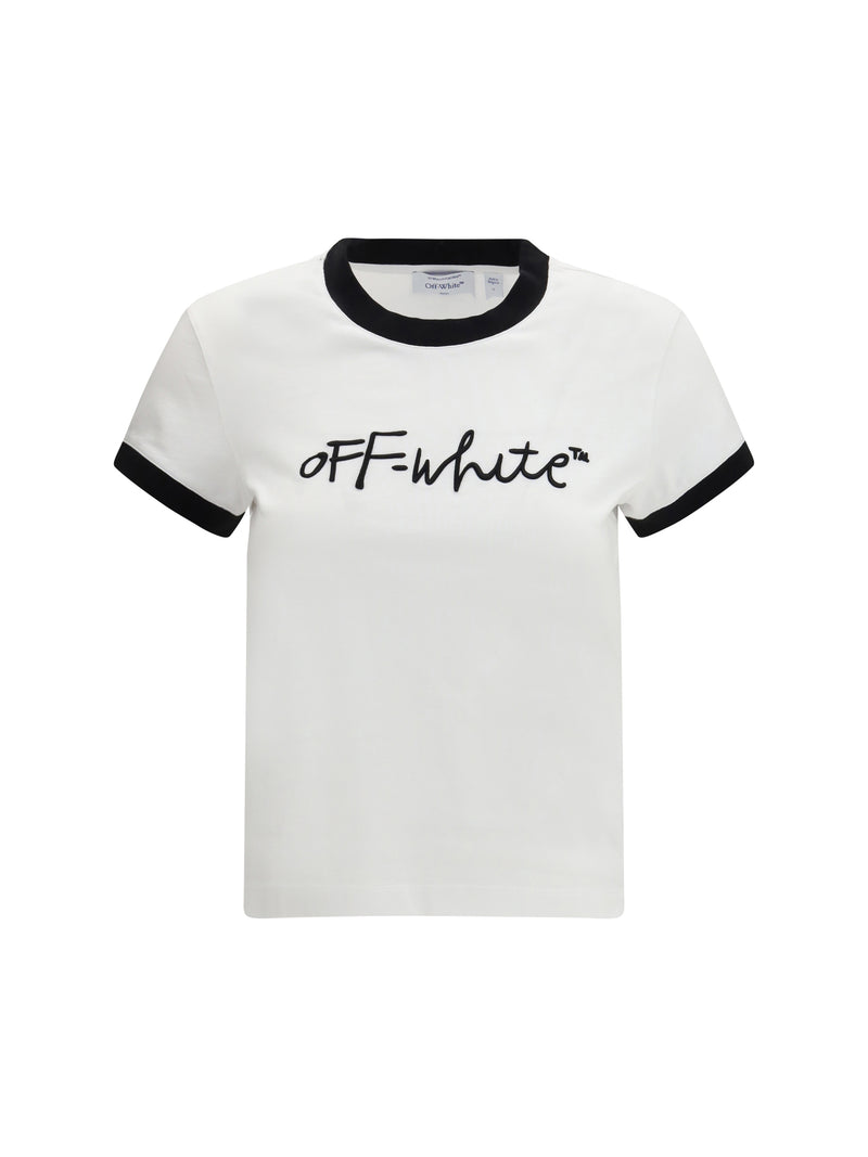 Off-white Off-white Script T-shirt White-Black Women - World Class Fashion