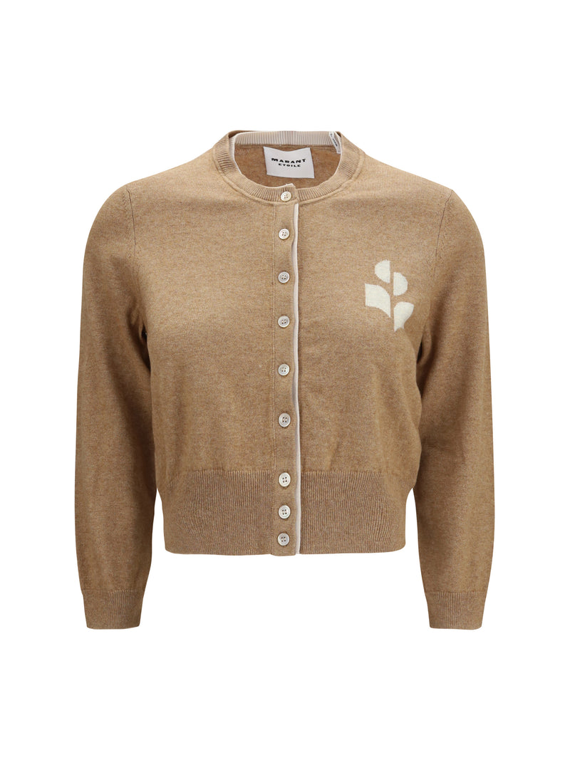 Marant Étoile Cárdigan Marant Étoile Lona Camel/Gris claro - World Class Fashion