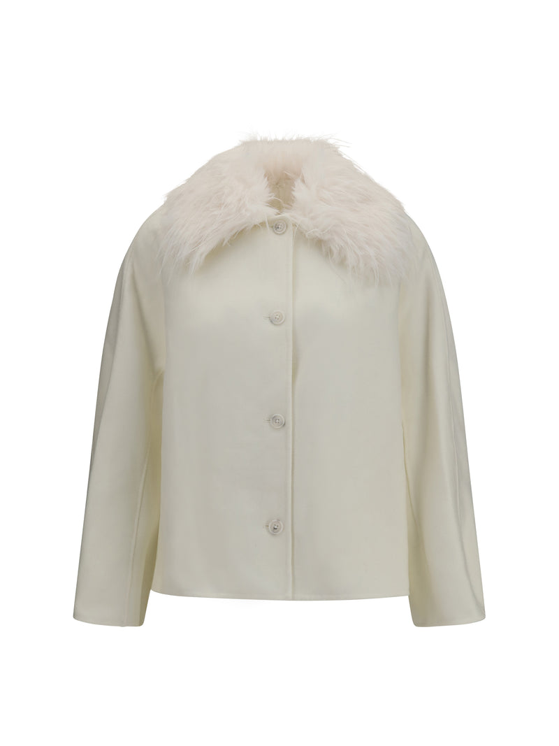 Loulou De Saison Loulou De Saison Rafe Jacket Faux-fur Collar Ivory - World Class Fashion