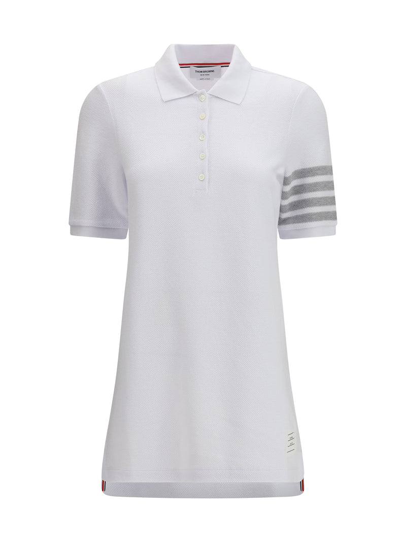 Thom Browne Thom Browne Piqué Polo Dress White - World Class Fashion